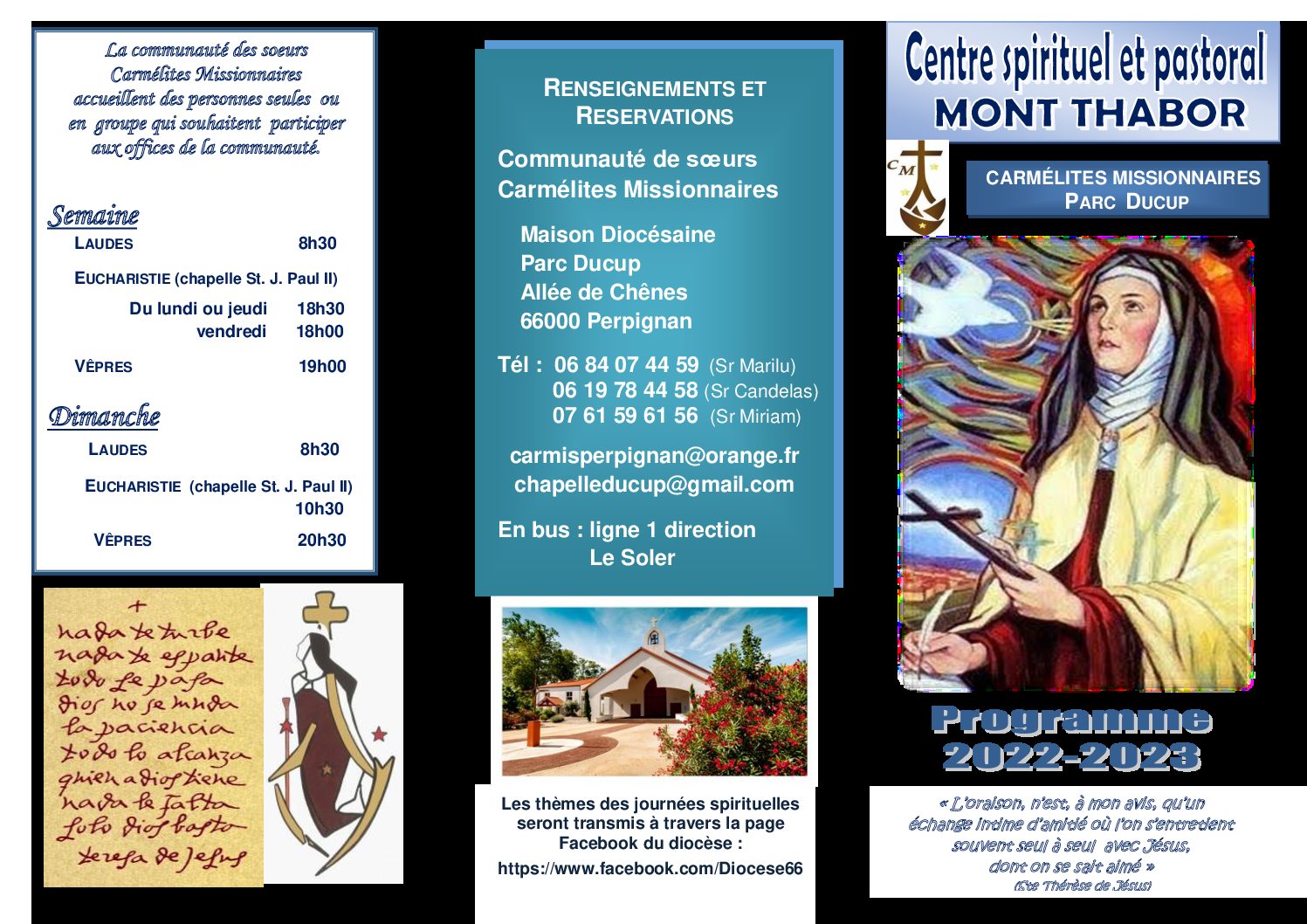 TRACT CENTRE SPIRITUALITE 2022-2023
